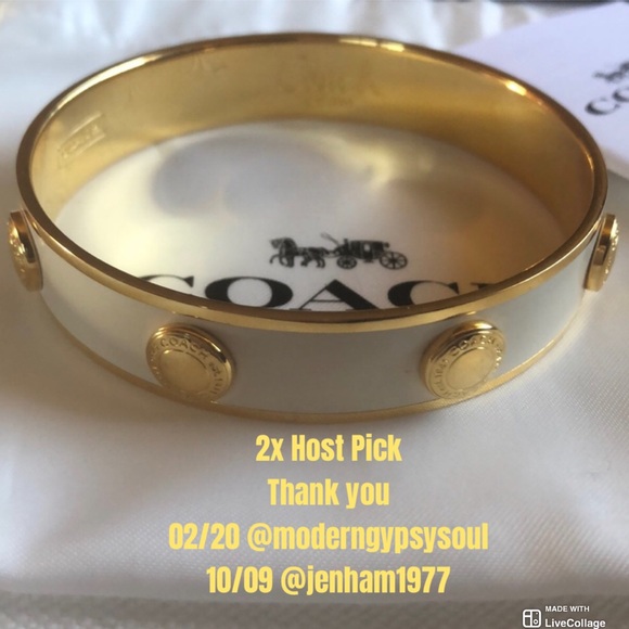 Coach Jewelry - Great Condition Coach White Enamel Bracelet 7”
